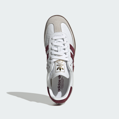 adidas SAMBA OG SHOES - Cloud White / Maroon / Gum - View 3