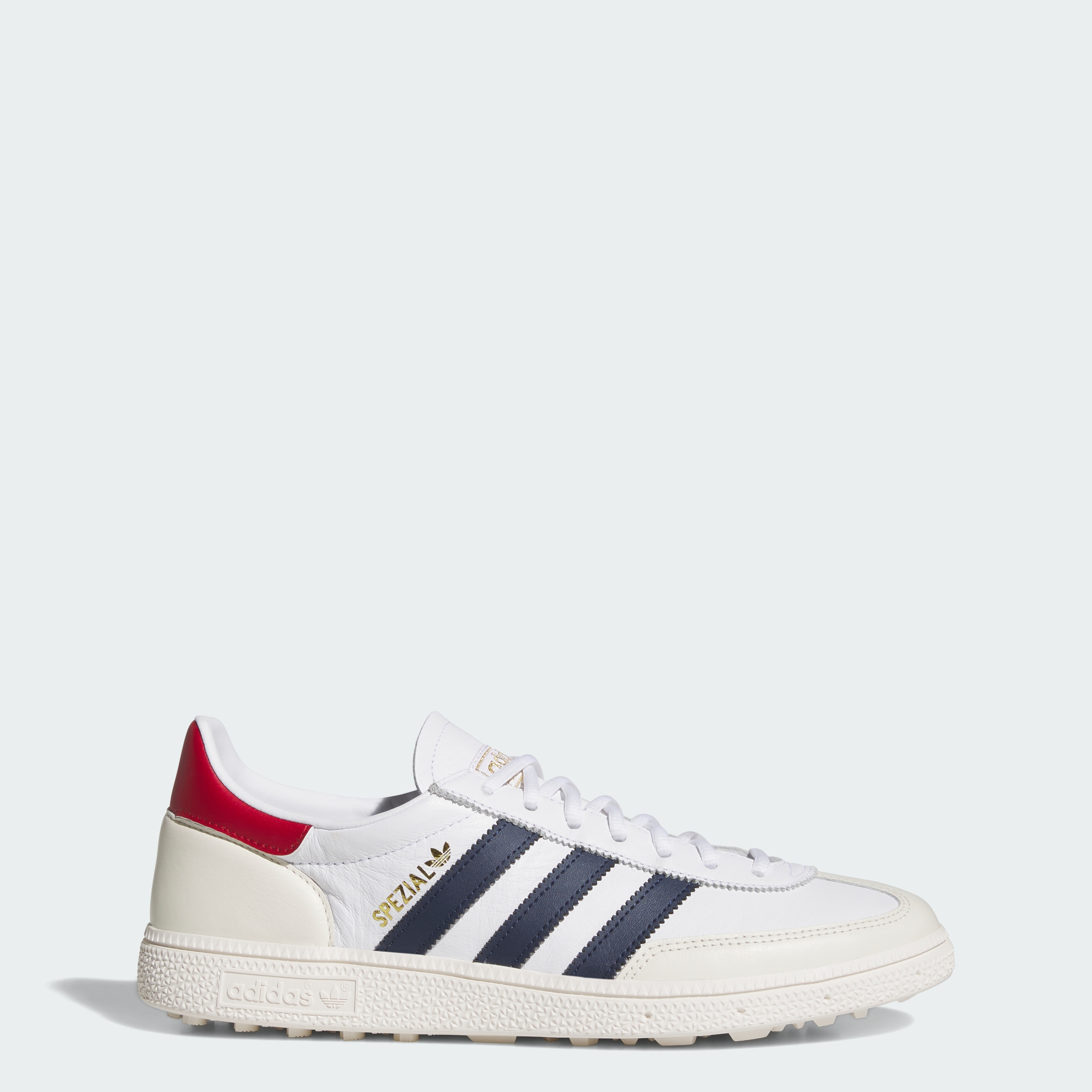 adidas SPEZIAL SPIKELESS GOLF SHOES - Cloud White / Night Indigo / Team Victory Red - View 1