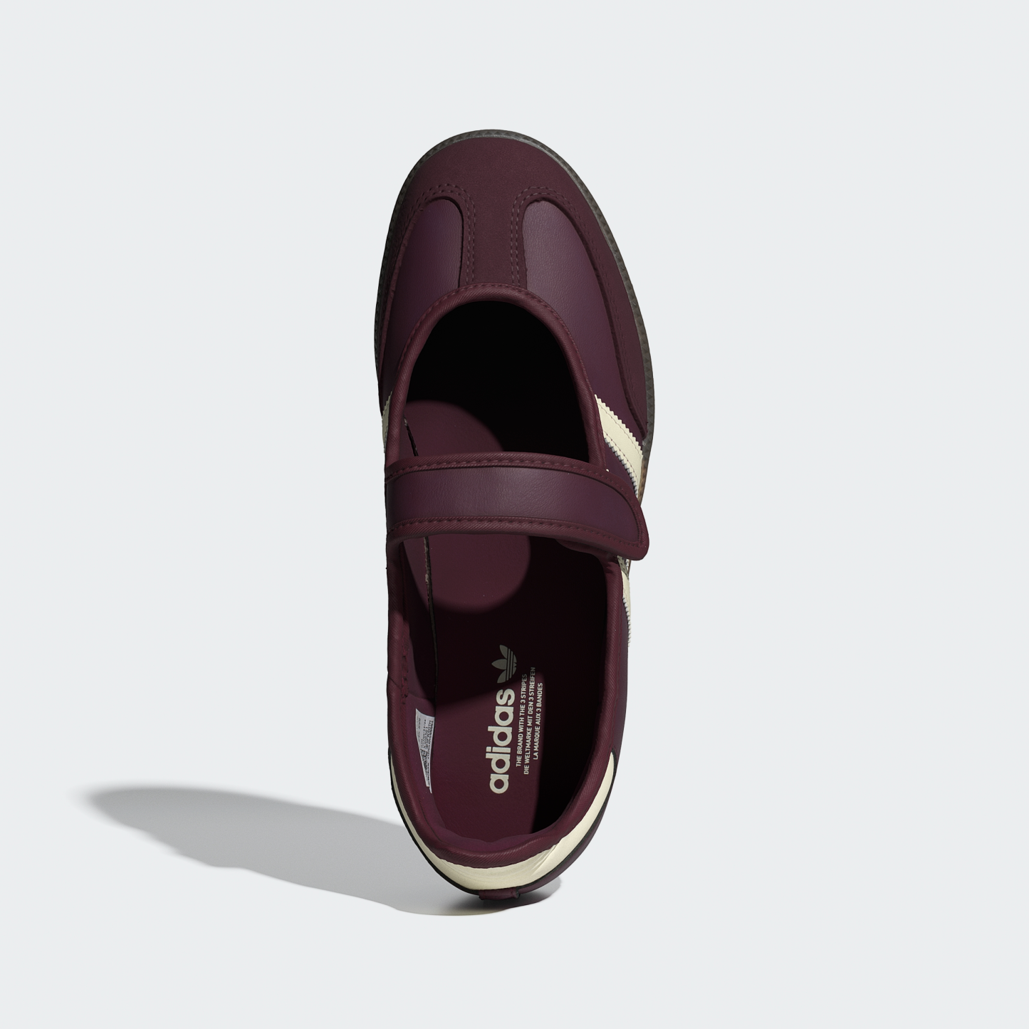 adidas Samba Jane Shoes - Maroon / Cream White / Gold Metallic - View 3