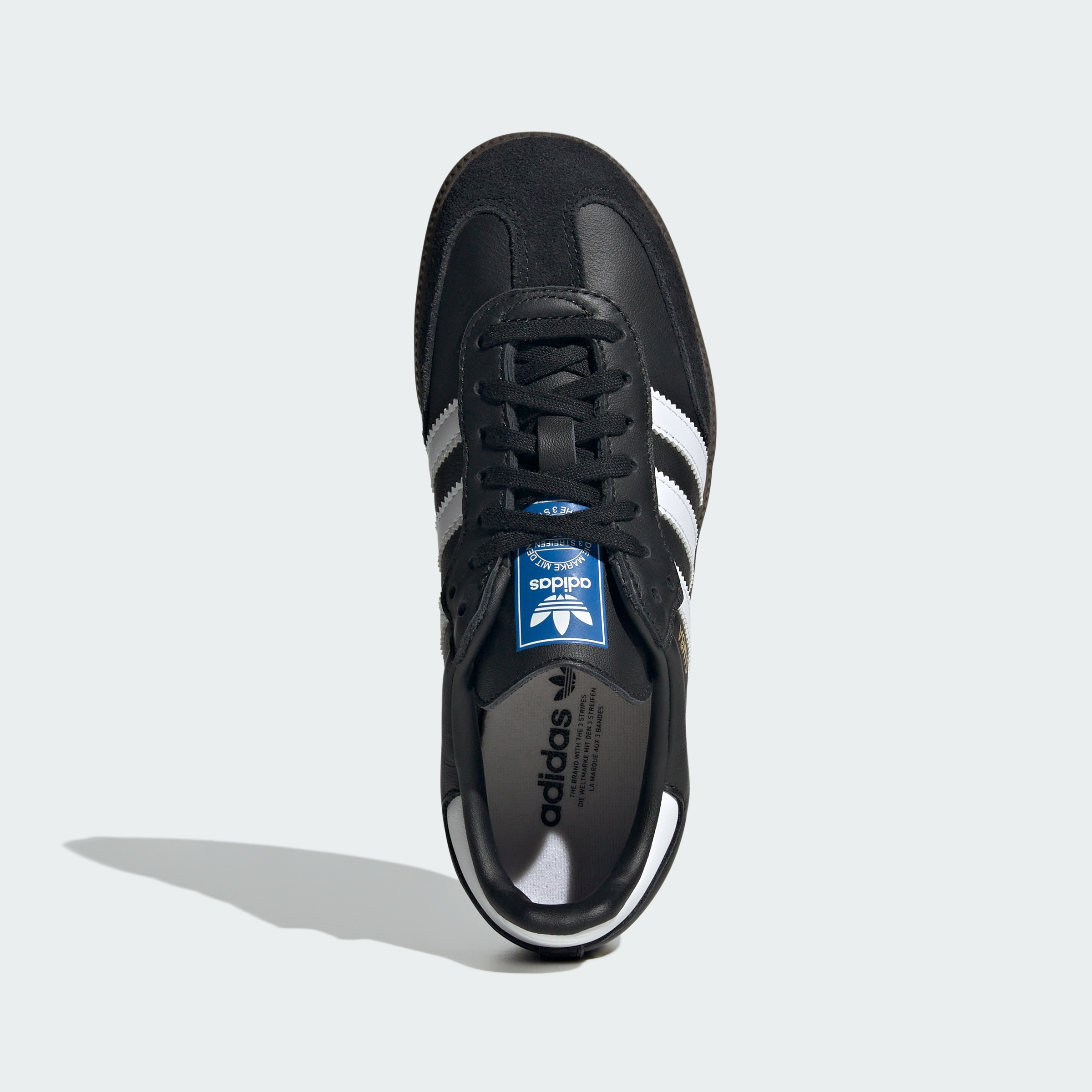 adidas Samba OG Shoes - Core Black / Cloud White / Gum - View 3