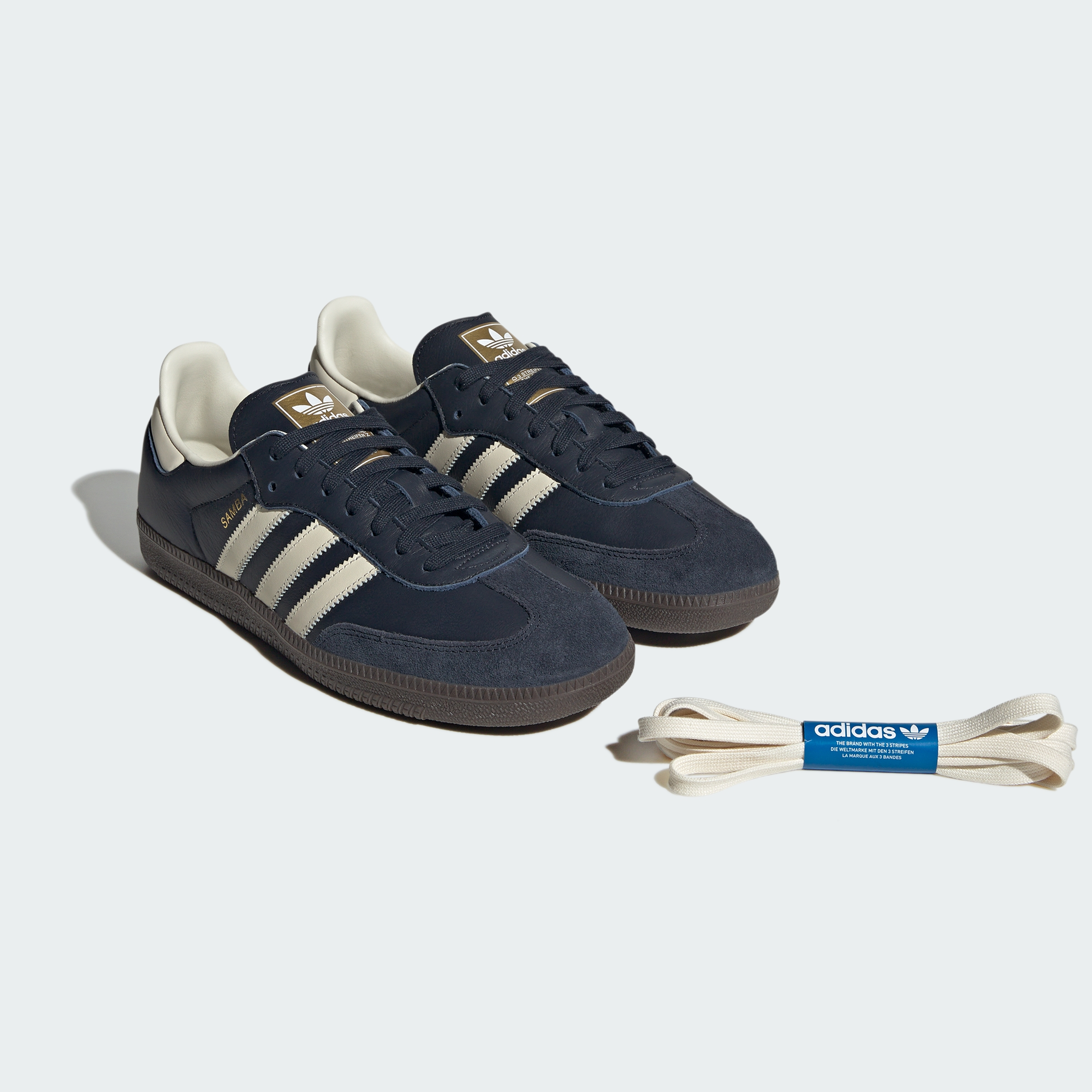 adidas Samba OG Shoes - Night Navy / Cream White / Gum - View 10