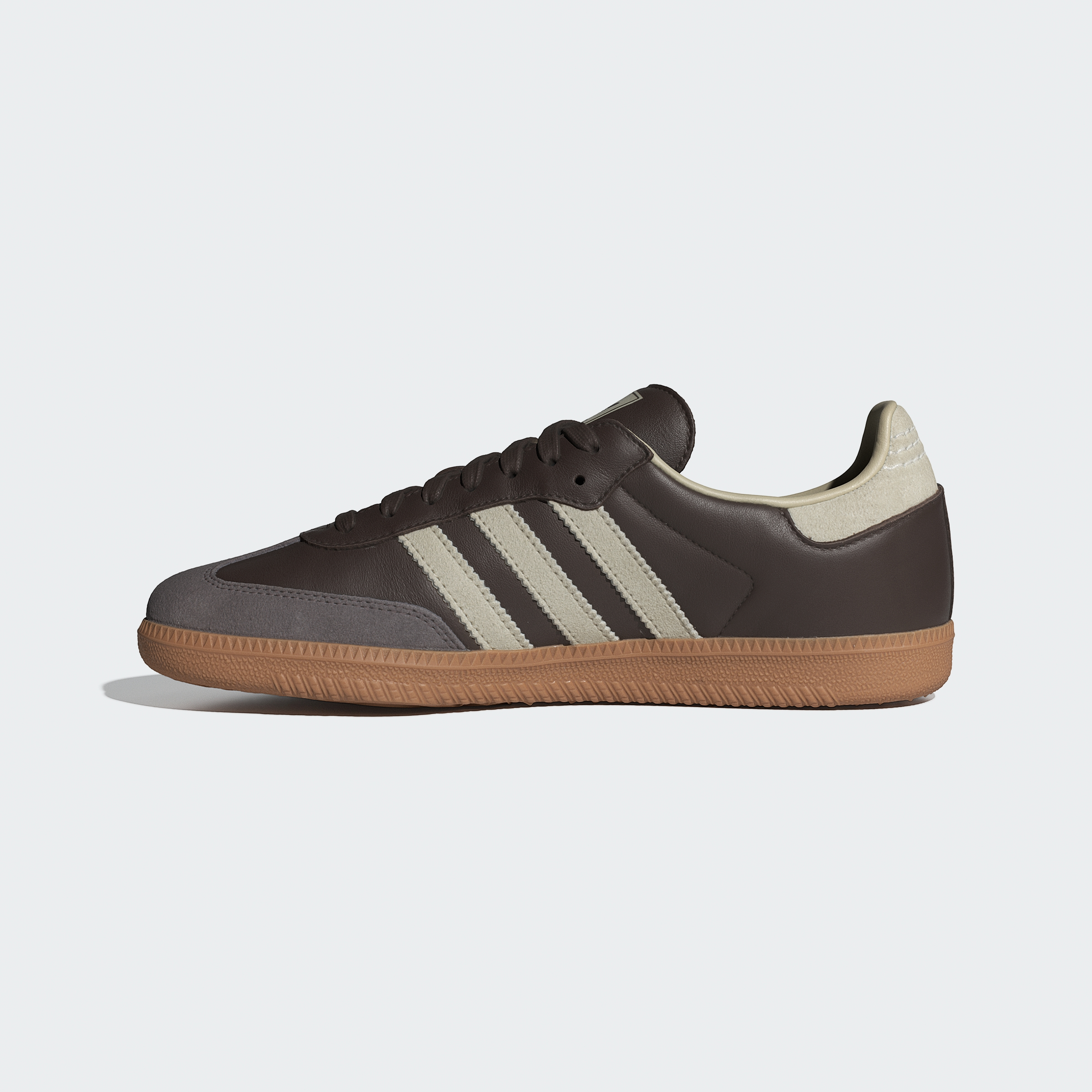 adidas Samba OG Shoes - Brown / Putty Grey / Gold Metallic - View 8