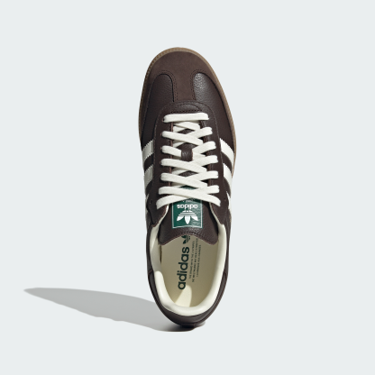 adidas Samba OG Shoes - Dark Brown / Off White / Gum - View 3
