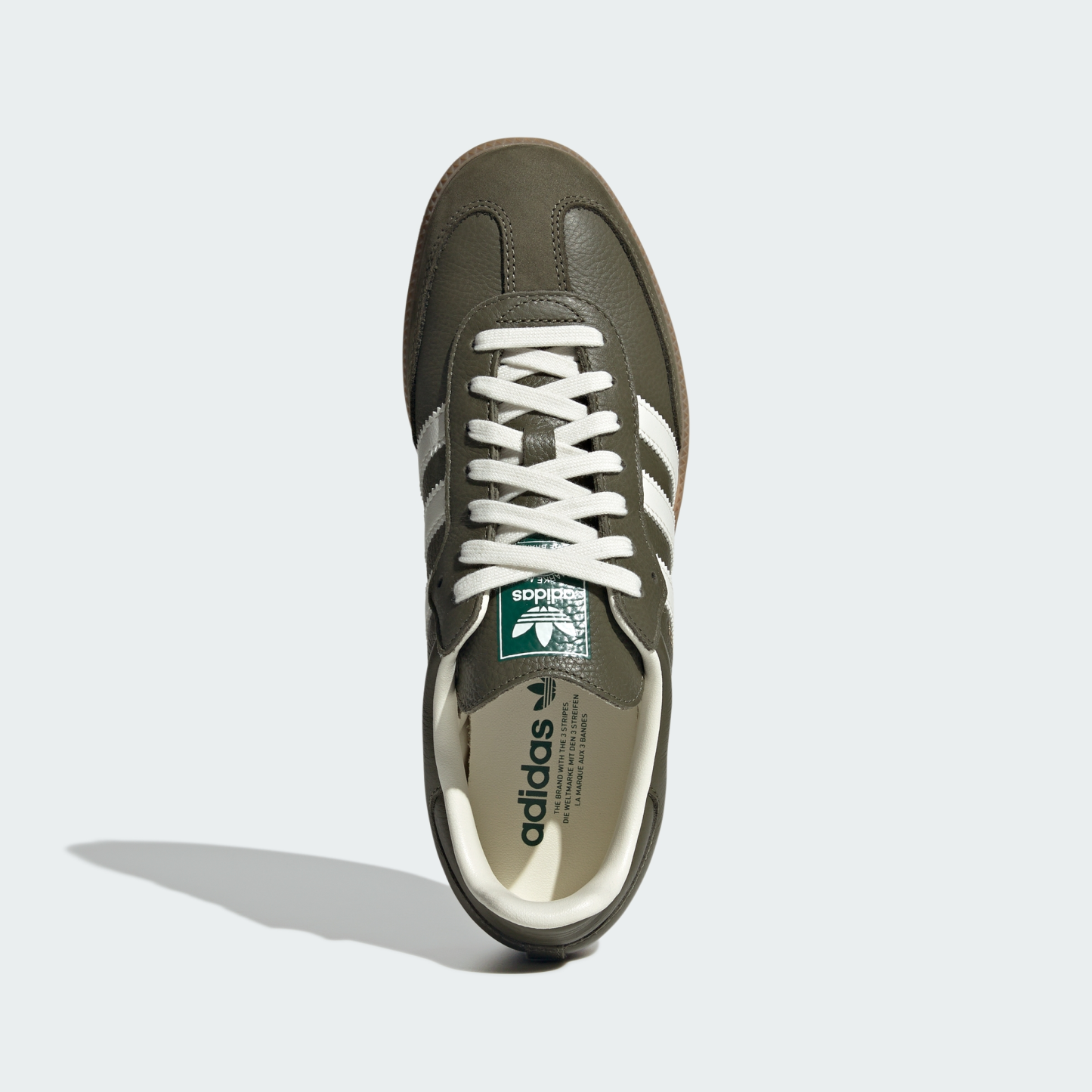 adidas Samba OG Shoes - Medium Dark Khaki / Off White / Gum - View 3