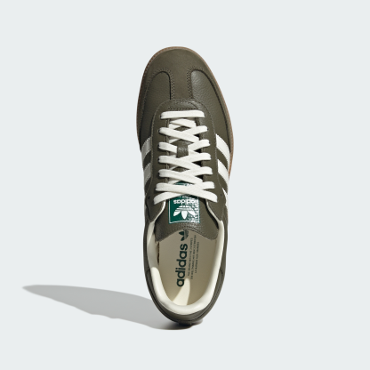 adidas Samba OG Shoes - Medium Dark Khaki / Off White / Gum - View 3