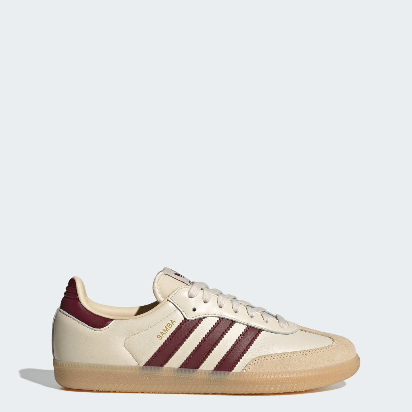 adidas Samba OG Shoes - Wonder White / Shadow Red / Gum - View 1