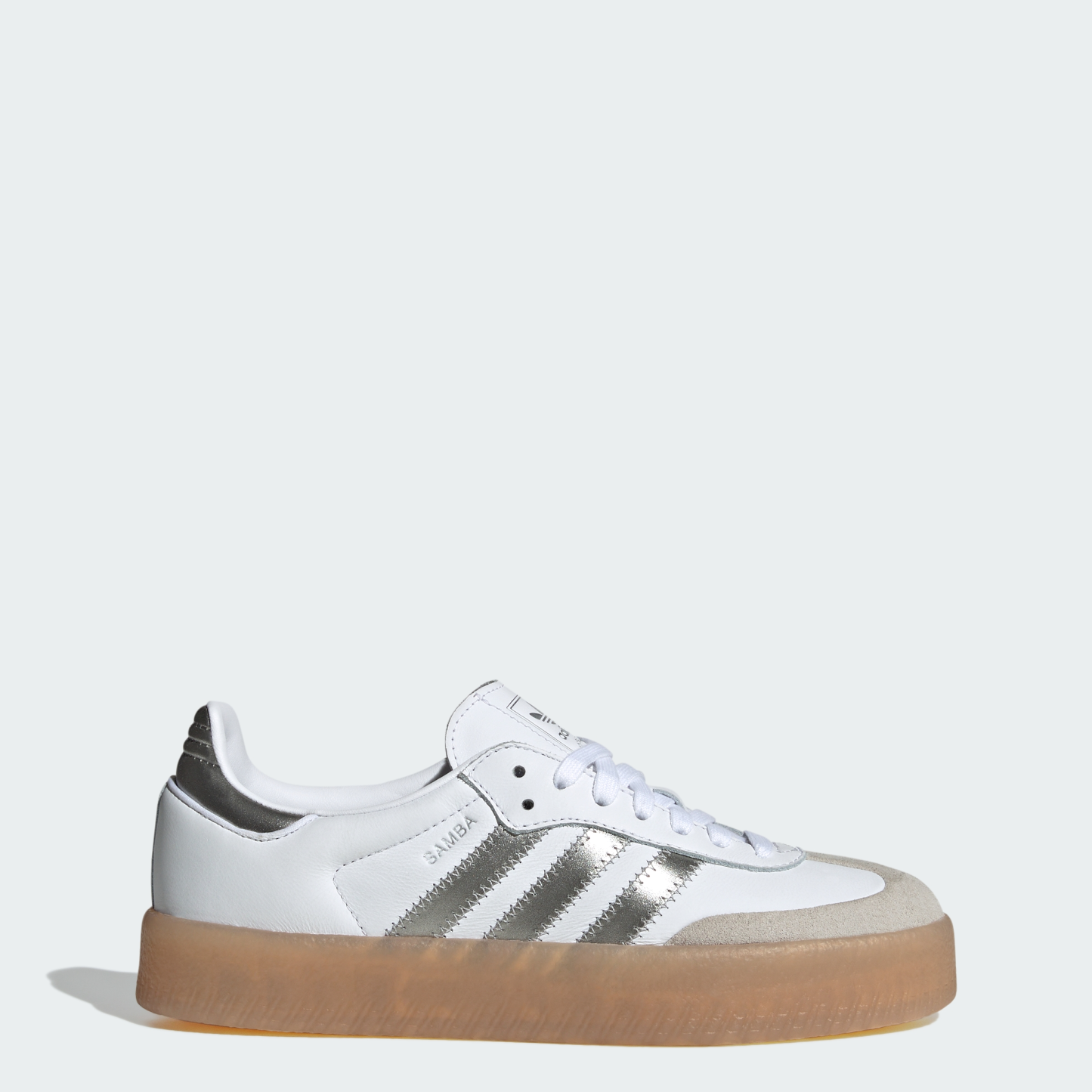 adidas Samba Shoes - Cloud White / Silver Metallic / Gum - View 1