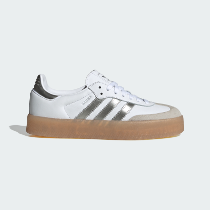 adidas Samba Shoes - Cloud White / Silver Metallic / Gum - View 2