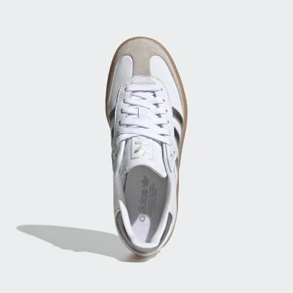 adidas Samba Shoes - Cloud White / Silver Metallic / Gum - View 3