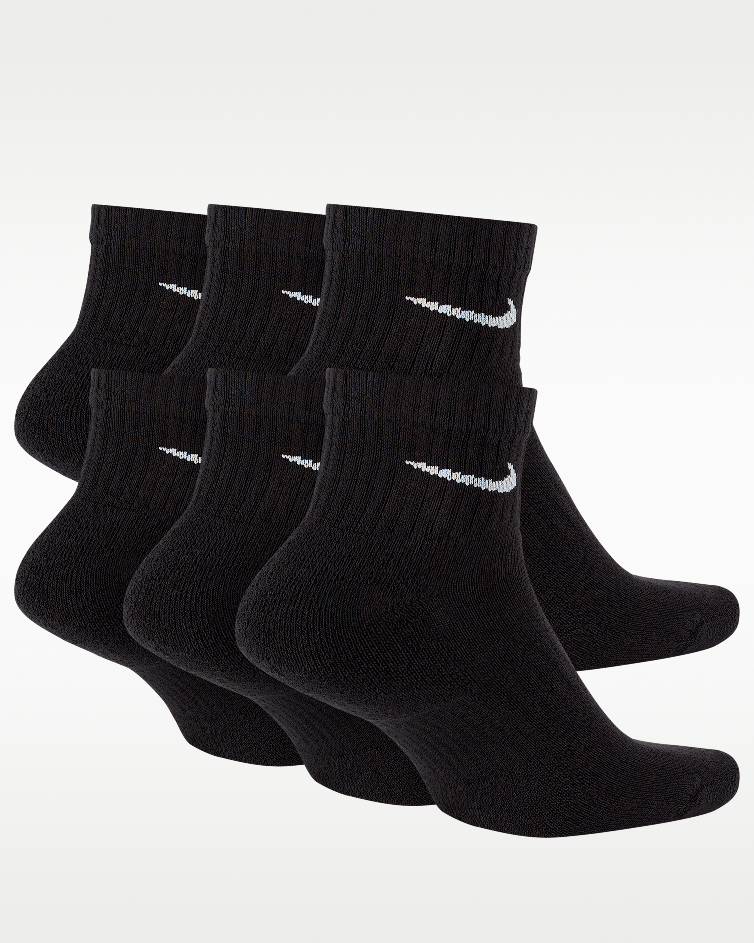 Nike Everyday Cushioned Training Ankle Socks (6 Pairs) - Black/White - View 2