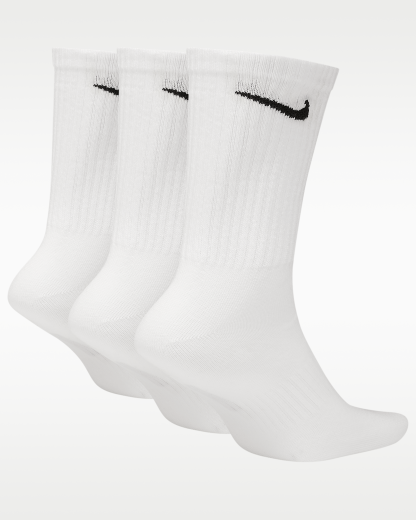 Nike Everyday Lightweight Training Crew Socks (3 Pairs) - White/Black - View 2