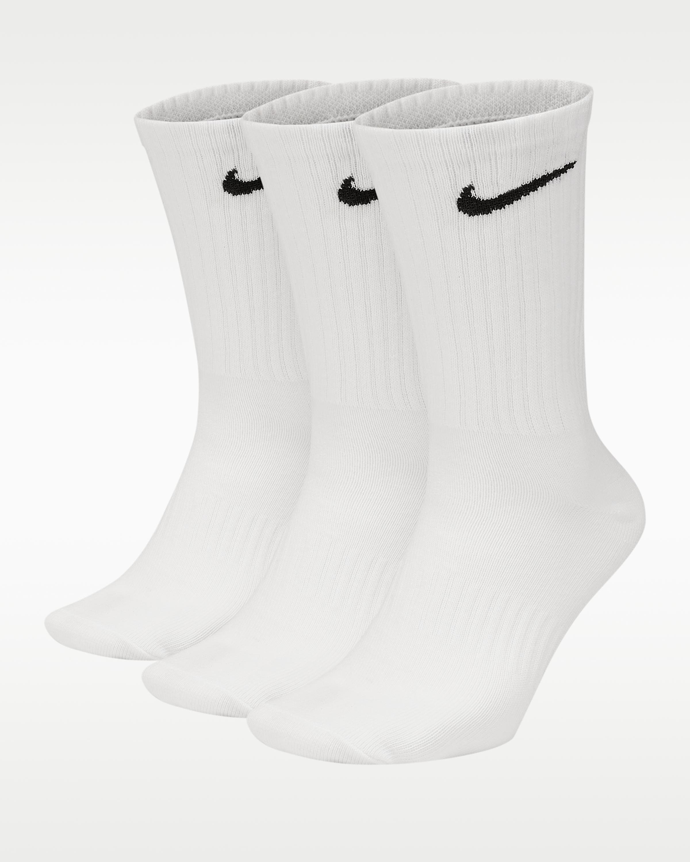 Nike Everyday Lightweight Training Crew Socks (3 Pairs) - White/Black - View 1