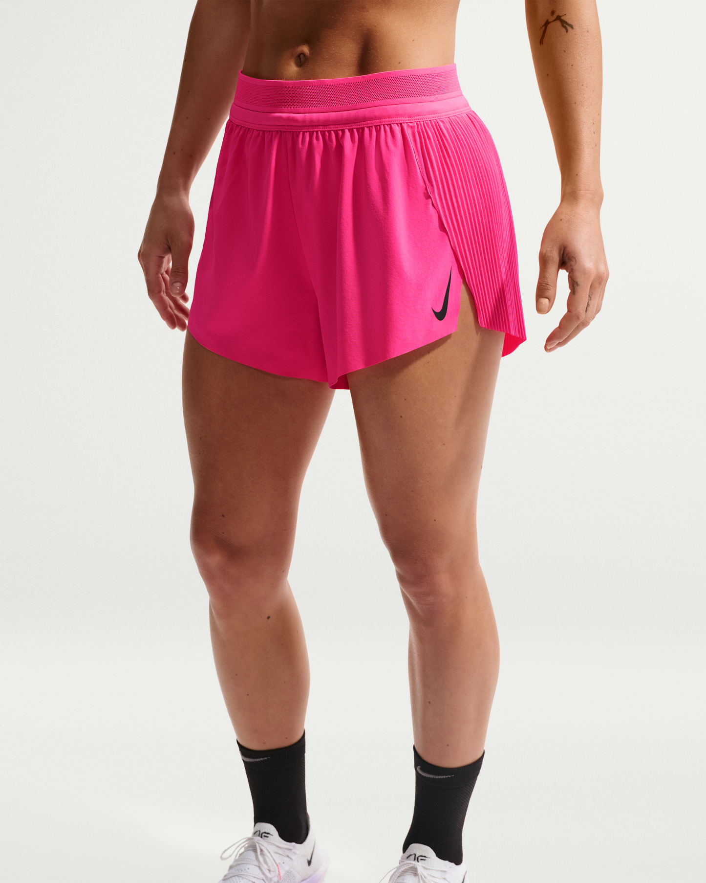 Nike AeroSwift Women's Dri-FIT ADV Mid-Rise 7.5cm (approx.) Brief-Lined Running Shorts - Hyper Pink/Black - View 2
