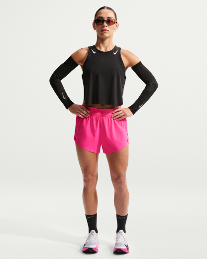 Nike AeroSwift Women's Dri-FIT ADV Mid-Rise 7.5cm (approx.) Brief-Lined Running Shorts - Hyper Pink/Black - View 1