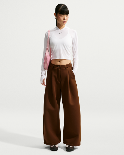 Nike Article Fleece Women's Oversized Mid-Rise Wide-Leg Trousers - Cacao Wow/Cacao Wow - View 1