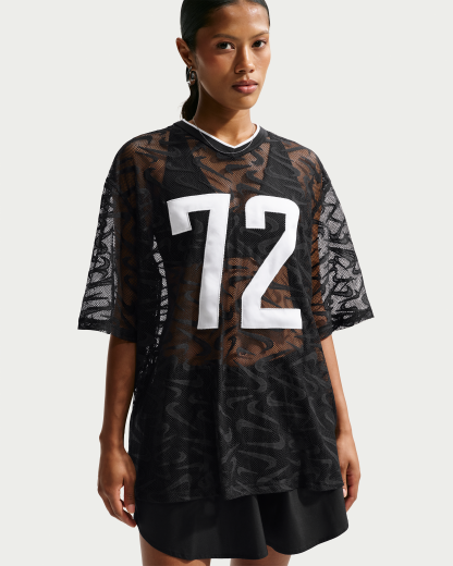 Nike Sportswear Chill Lace Women's Oversized Jersey - Black/White/White - View 1
