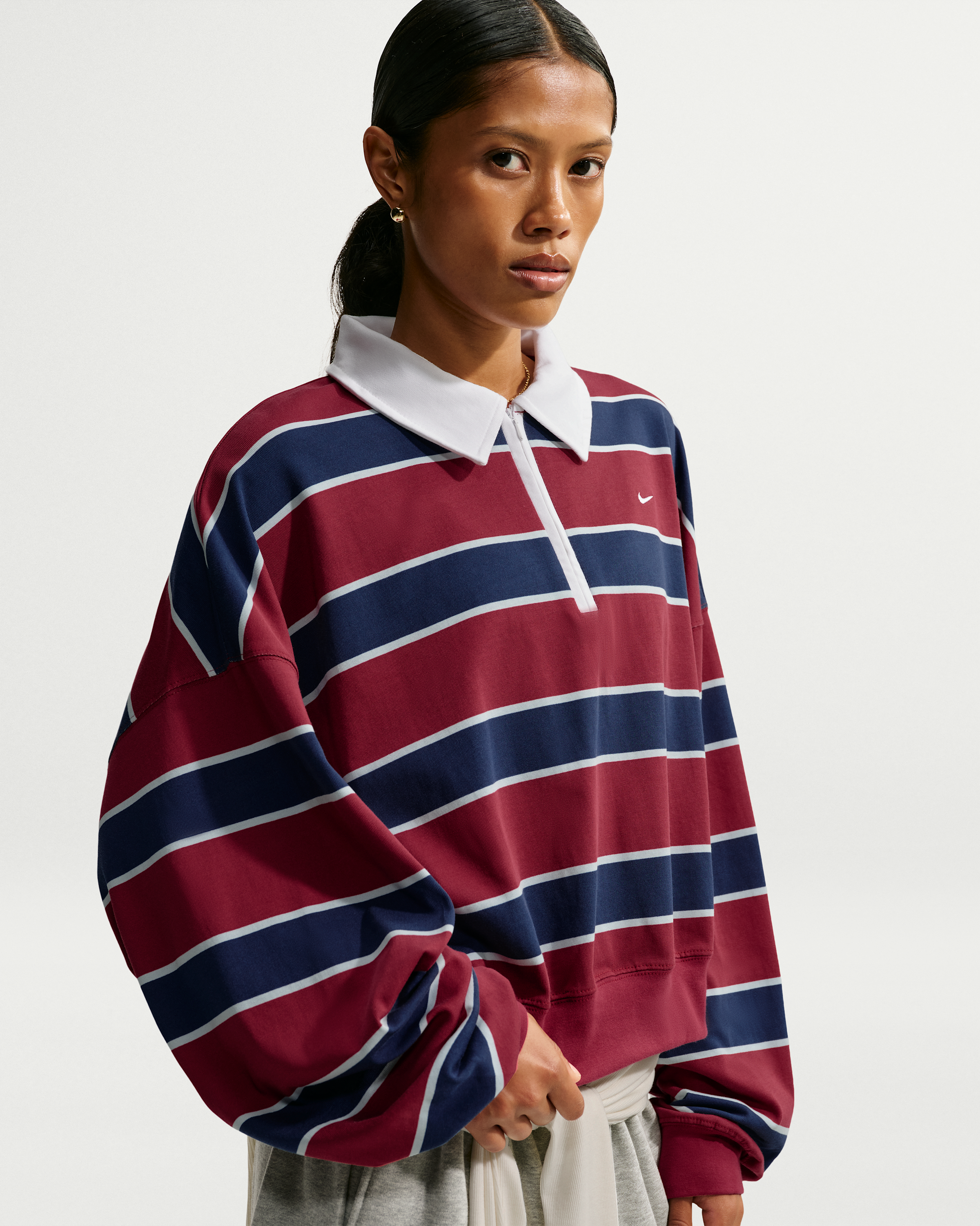Nike Sportswear  Women's 1/4-Zip Sweatshirt - Team Crimson/Court Blue/Glacier Blue - View 1