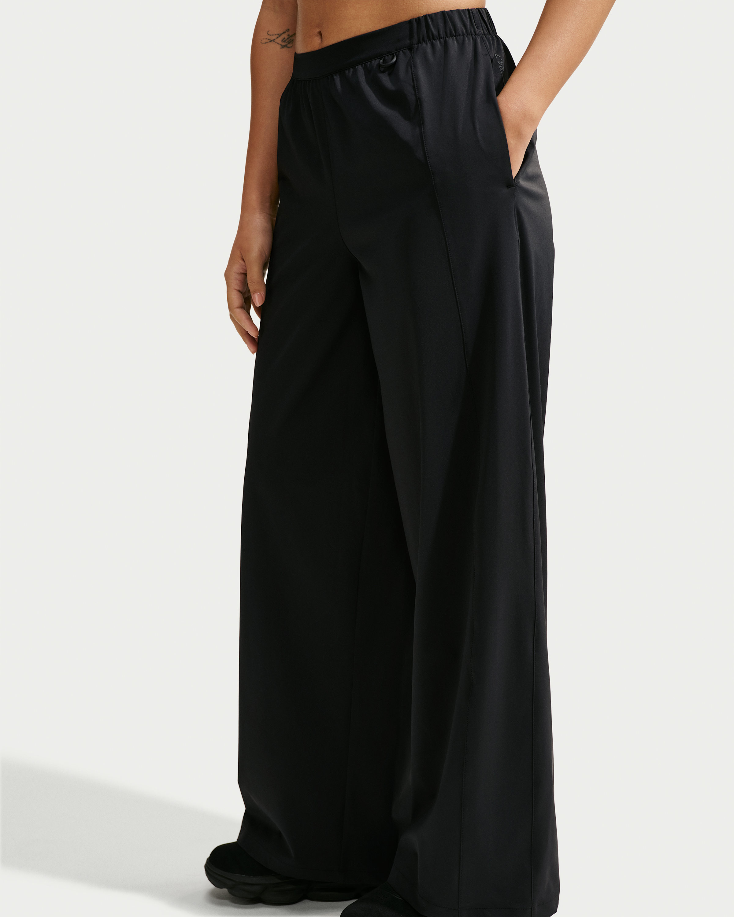 Nike 24.7 PerfectStretch Women's Dri-FIT Mid-Rise Wide-Leg Trousers - Black/Dark Smoke Grey - View 2