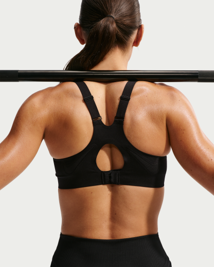 Nike Rival Women's Ultrahigh-Support Padded Sports Bra - Black/Particle Beige - View 2