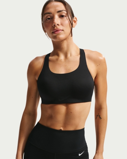Nike Rival Women's Ultrahigh-Support Padded Sports Bra - Black/Particle Beige - View 1