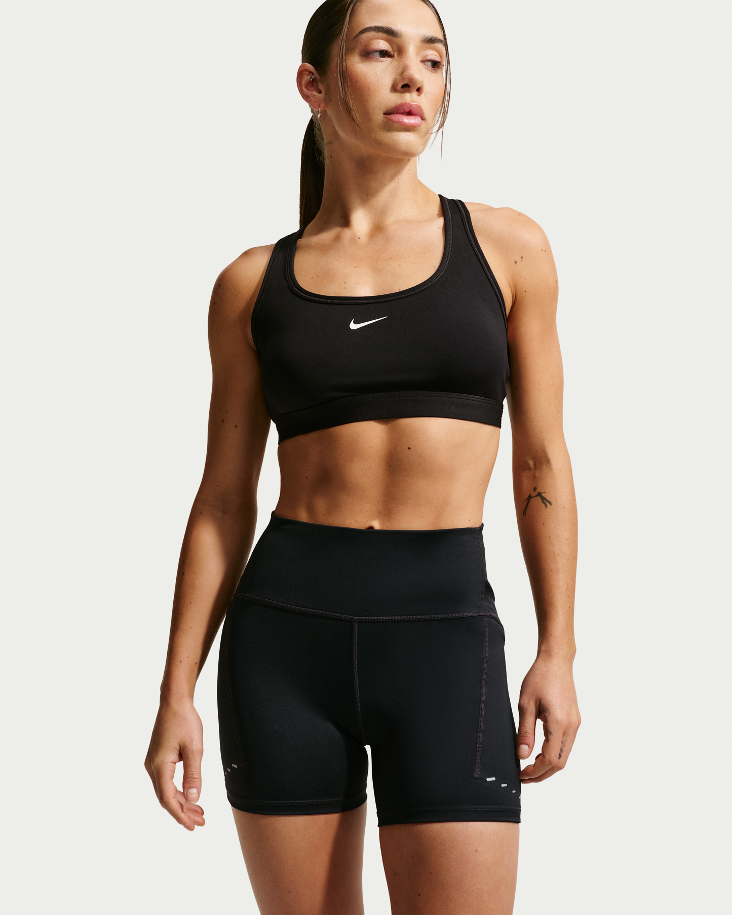 Nike Swift Women's High-Waisted 10cm (approx.) Tight Running Shorts with Pockets - Black - View 2