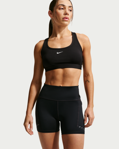 Nike Swift Women's High-Waisted 10cm (approx.) Tight Running Shorts with Pockets - Black - View 2