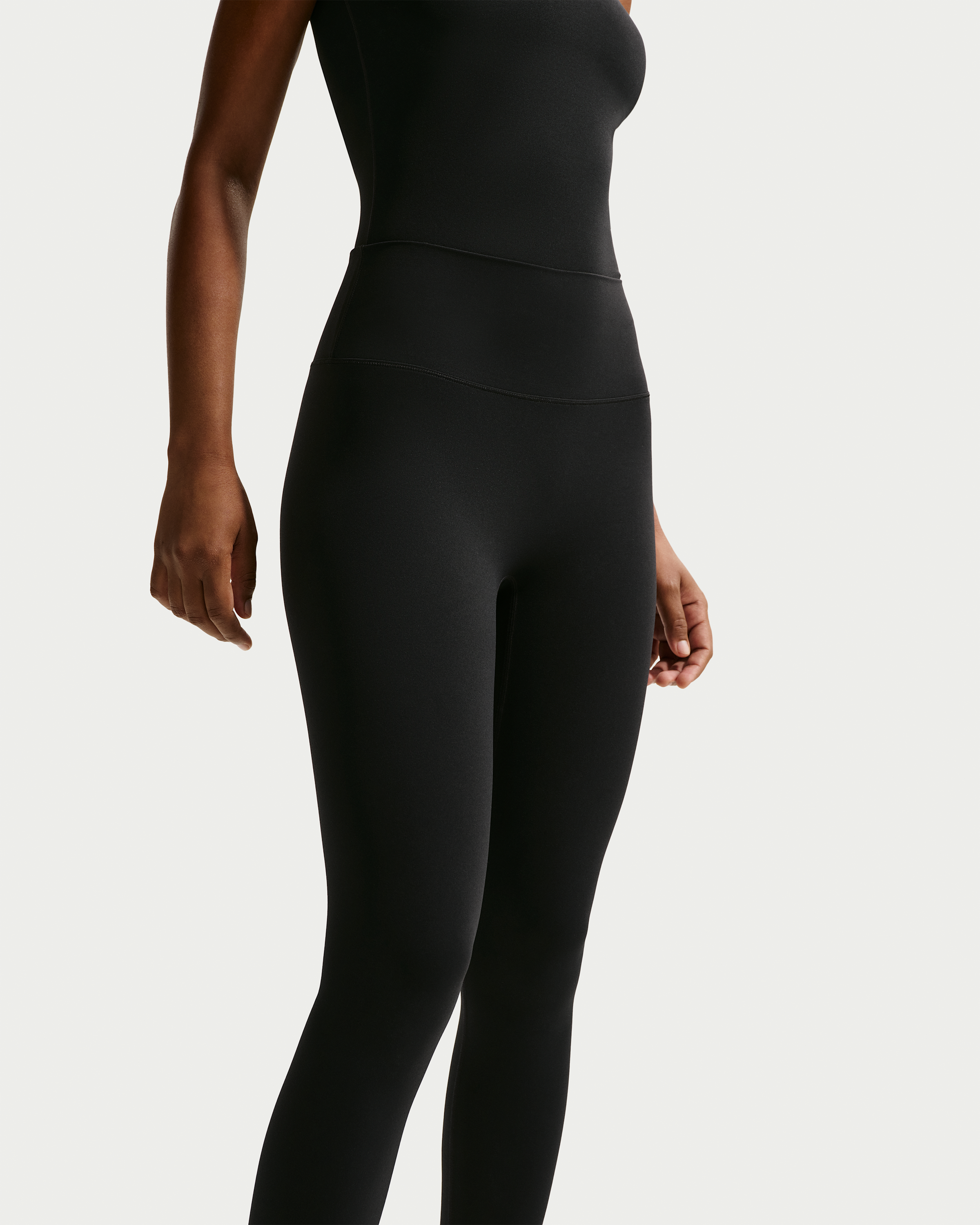 Nike Zenvy Women's High-Waisted Full-Length Leggings with No Front Seam - Black/Cool Grey - View 2