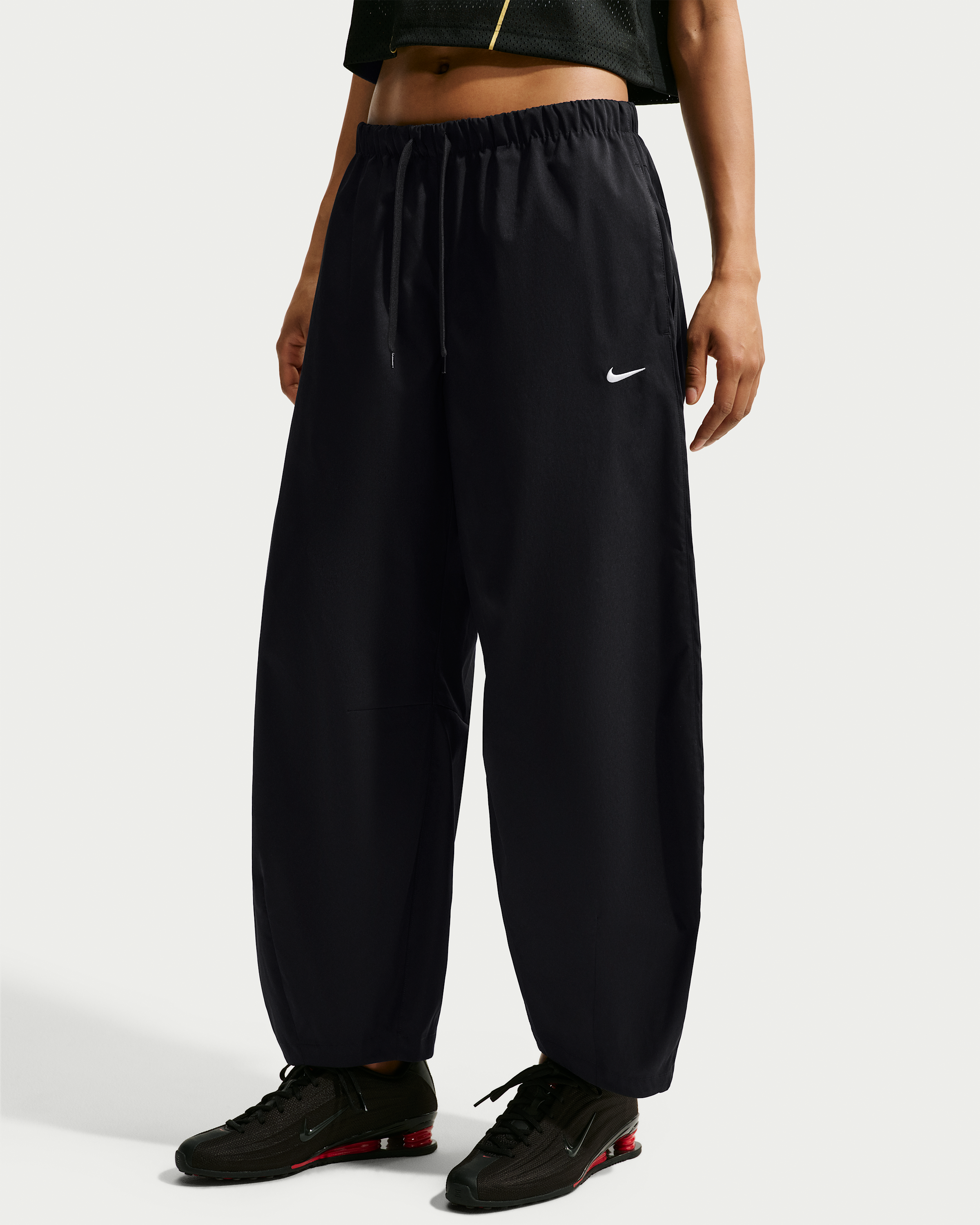 Nike Sportswear Women's Loose Mid-Rise Barrel Trousers - Black/Black/Sail - View 2