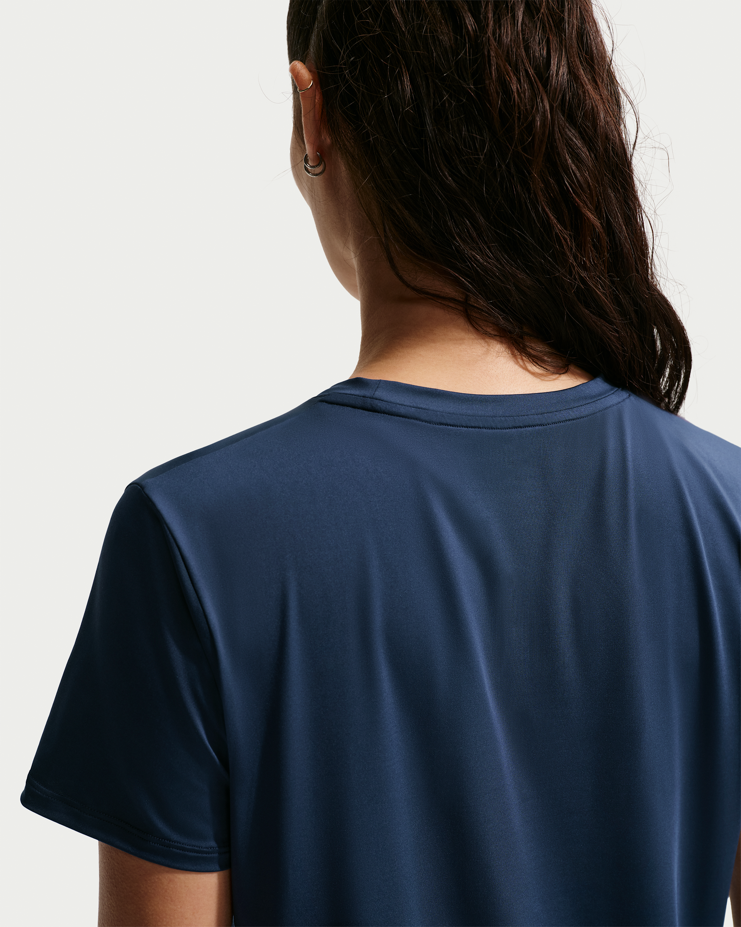 Nike One Classic Women's Dri-FIT Short-Sleeve Top - Midnight Navy/White - View 2
