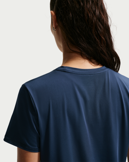 Nike One Classic Women's Dri-FIT Short-Sleeve Top - Midnight Navy/White - View 2