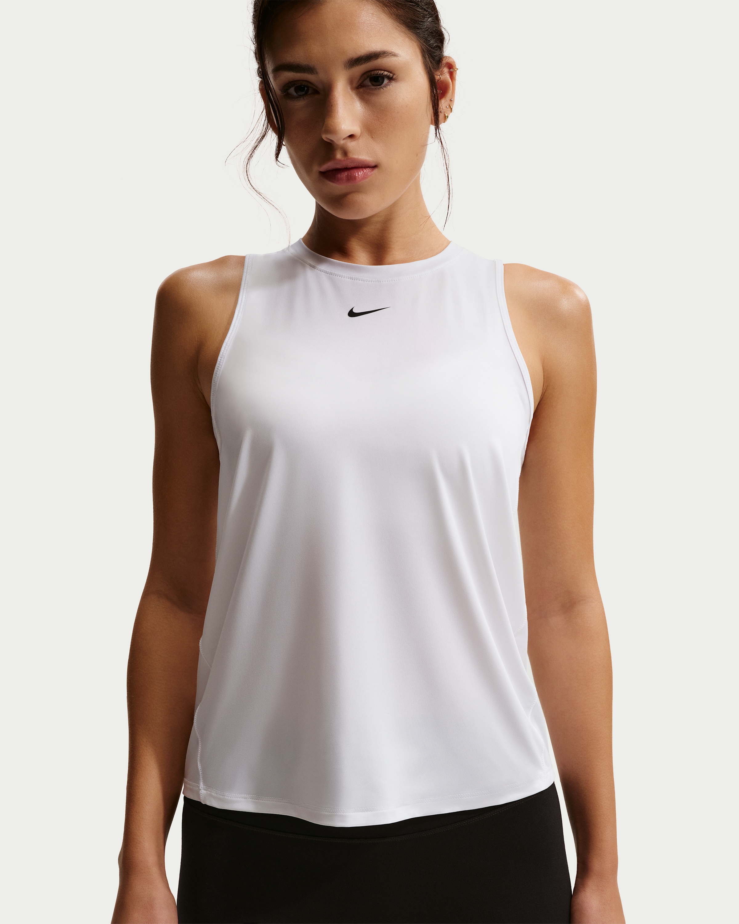 Nike One Classic Women's Dri-FIT Tank Top - White/Black - View 1