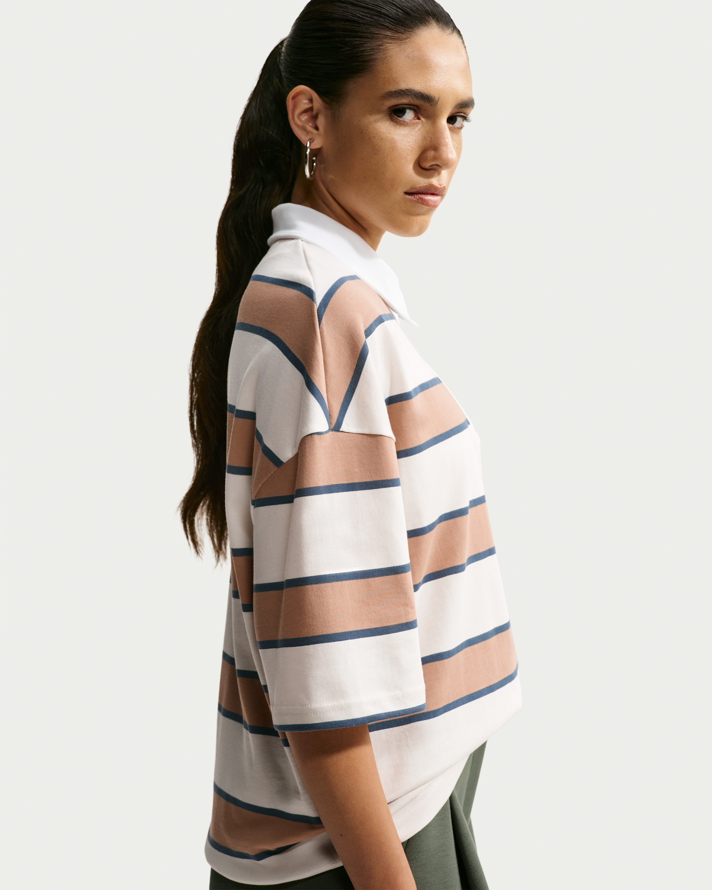 Nike Sportswear Women's Polo - Pale Ivory/Hemp/Thunder Blue - View 2