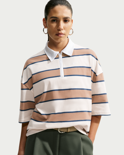 Nike Sportswear Women's Polo - Pale Ivory/Hemp/Thunder Blue - View 1
