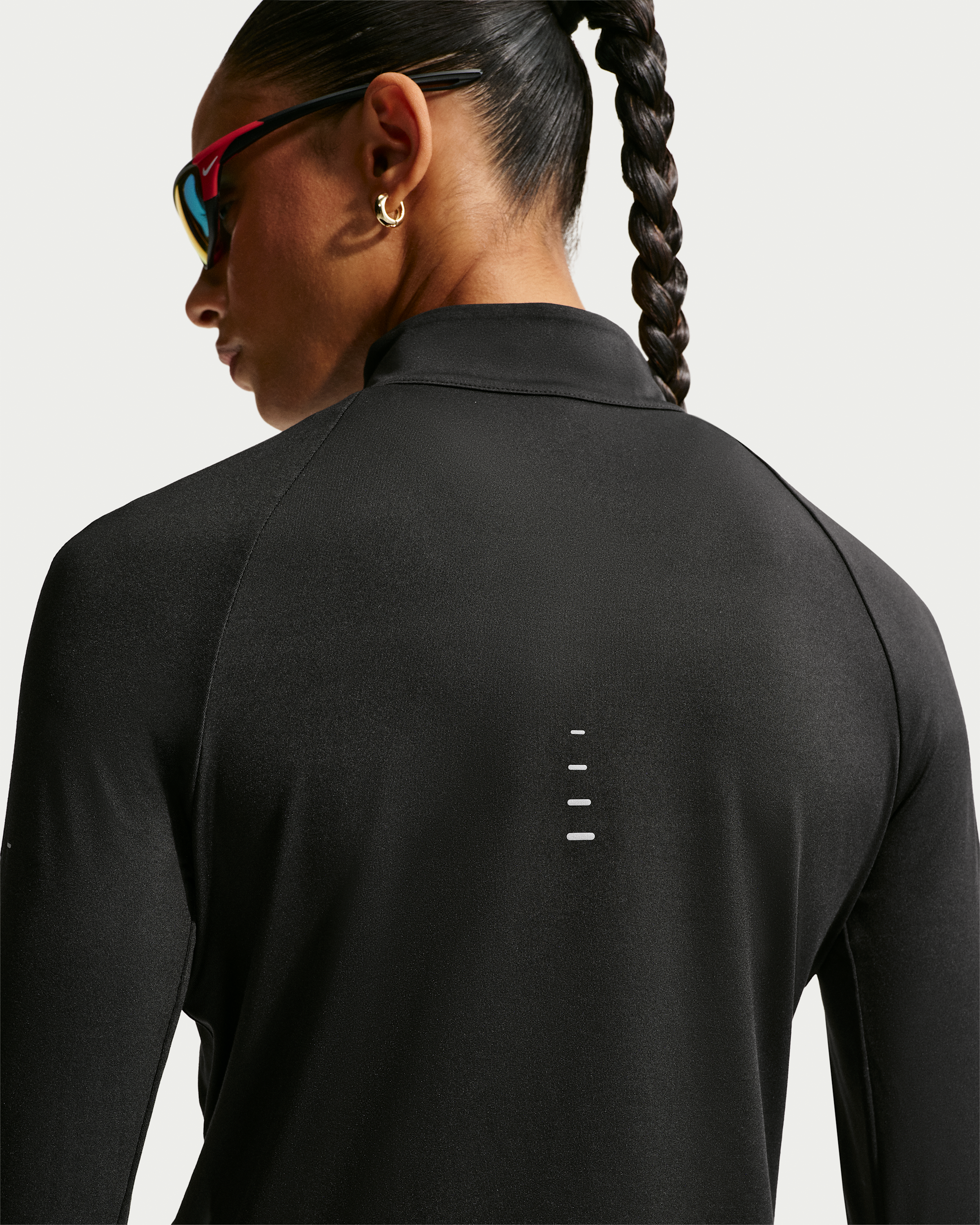 Nike Swift Women's Dri-FIT UV 1/4-Zip Running Top - Black - View 2