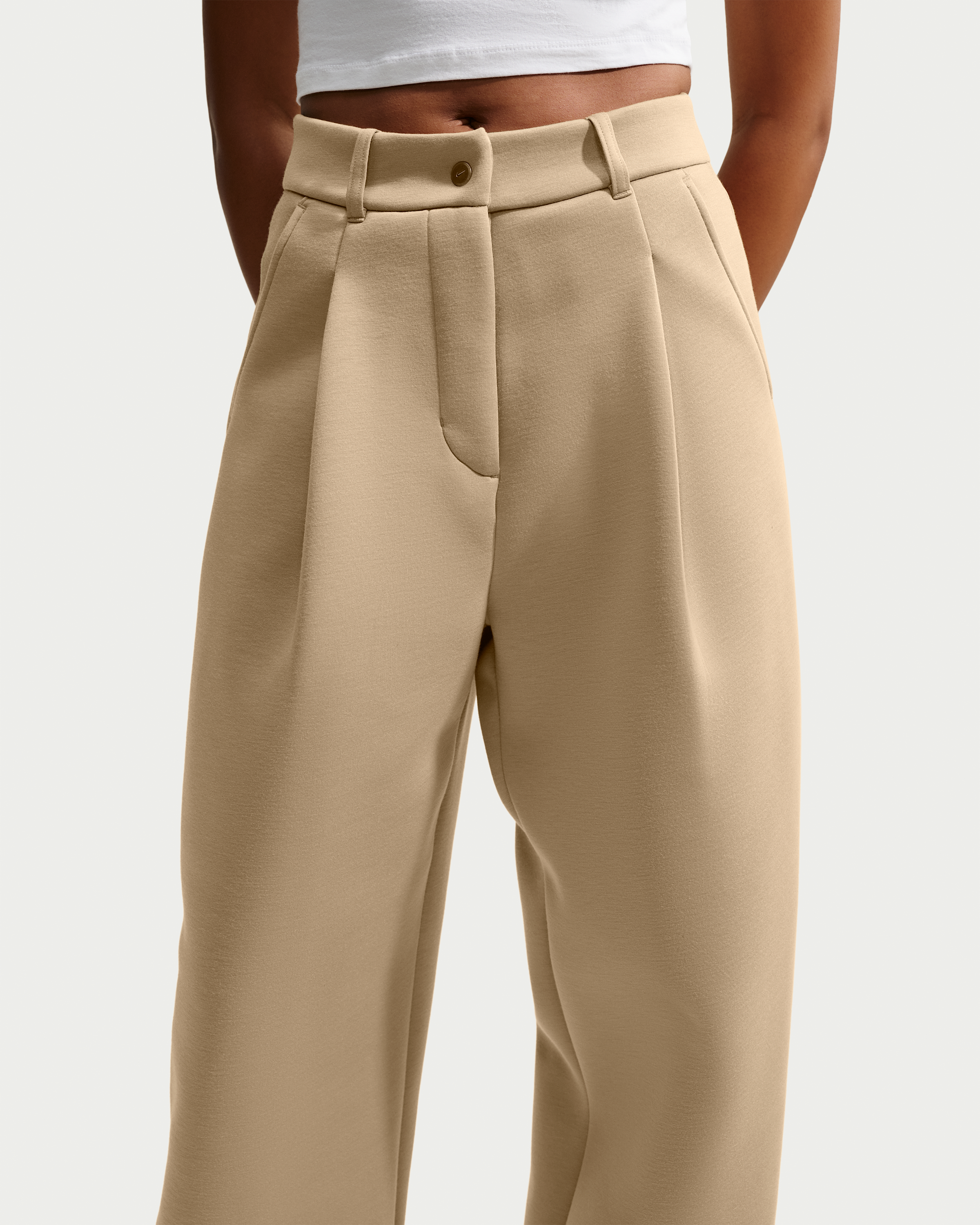Nike Article Fleece Women's Loose Mid-Rise Trousers - Parachute Beige/Parachute Beige - View 2