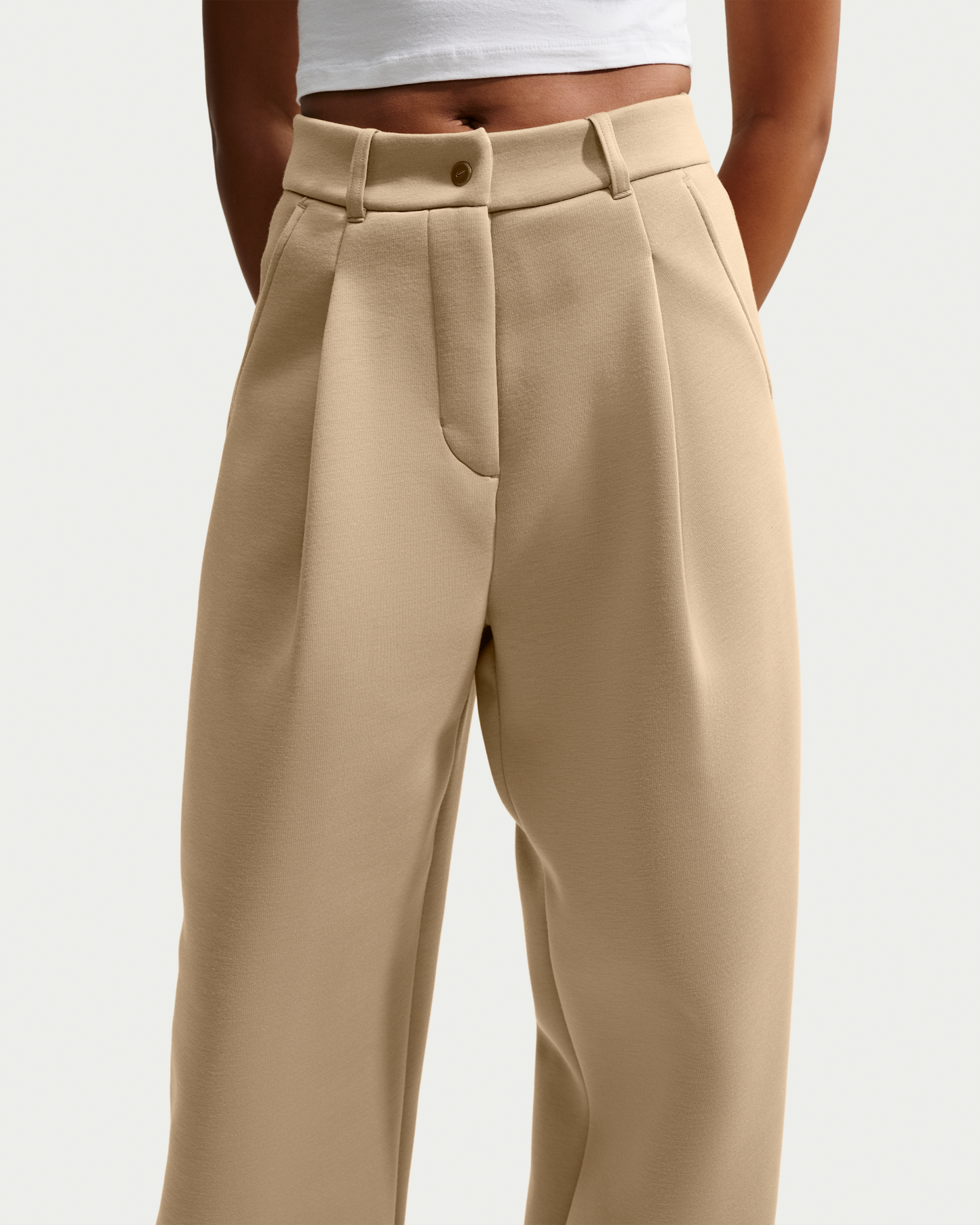 Nike Article Fleece Women's Loose Mid-Rise Trousers - Parachute Beige/Parachute Beige - View 2