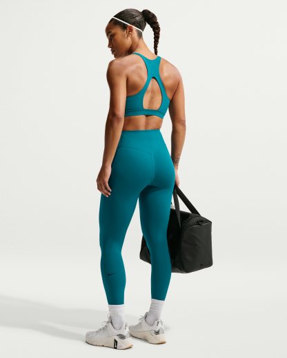 Nike Universa Women's High-Waisted 7/8 Leggings with No Front Seam - Bright Spruce/Bright Spruce/Midnight Turquoise - View 5