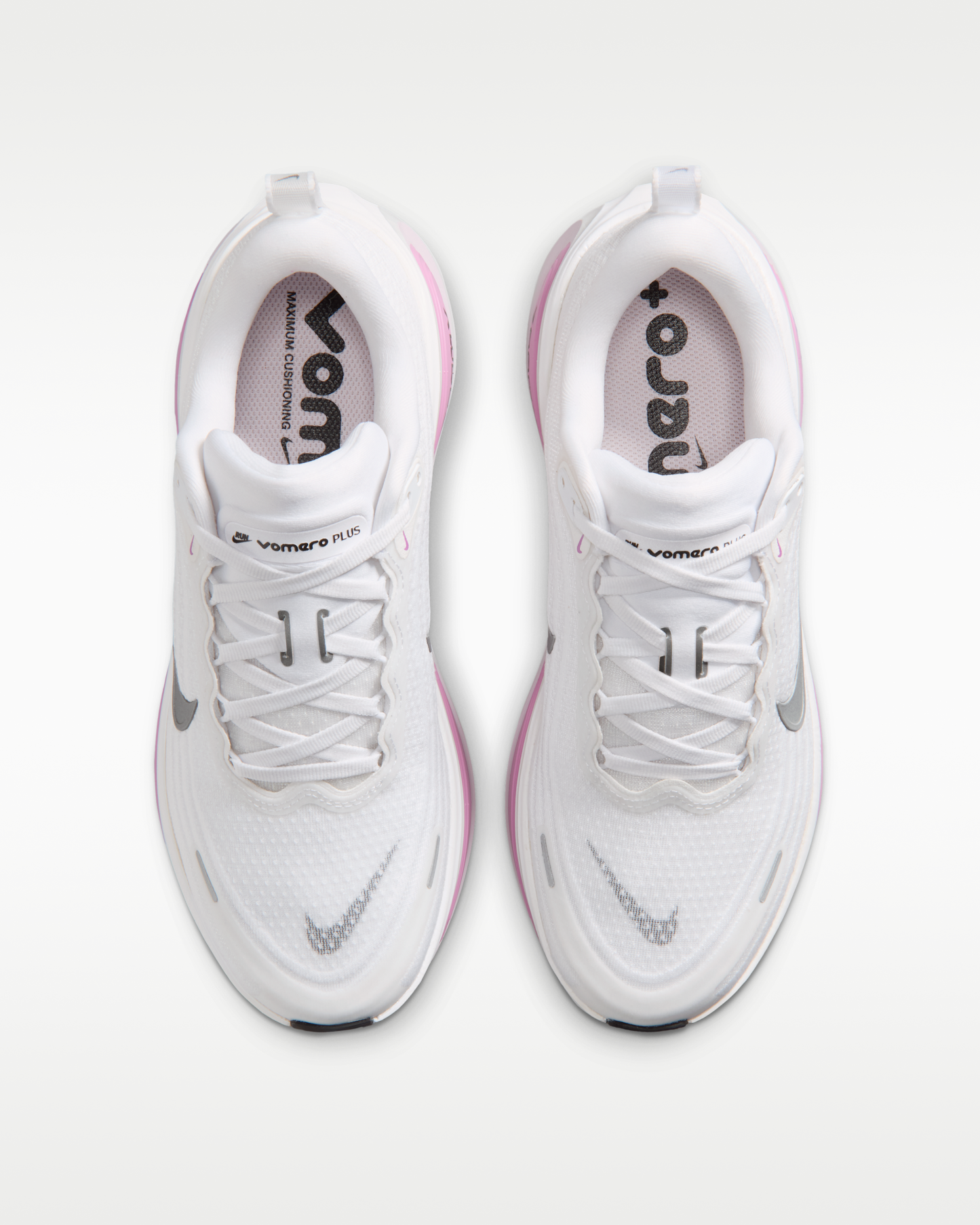 Nike Vomero Plus Women's Road Running Shoes - White/Bleached Lilac/Summit White/Metallic Silver - View 4