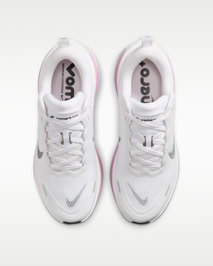 Nike Vomero Plus Women's Road Running Shoes - White/Bleached Lilac/Summit White/Metallic Silver - View 4