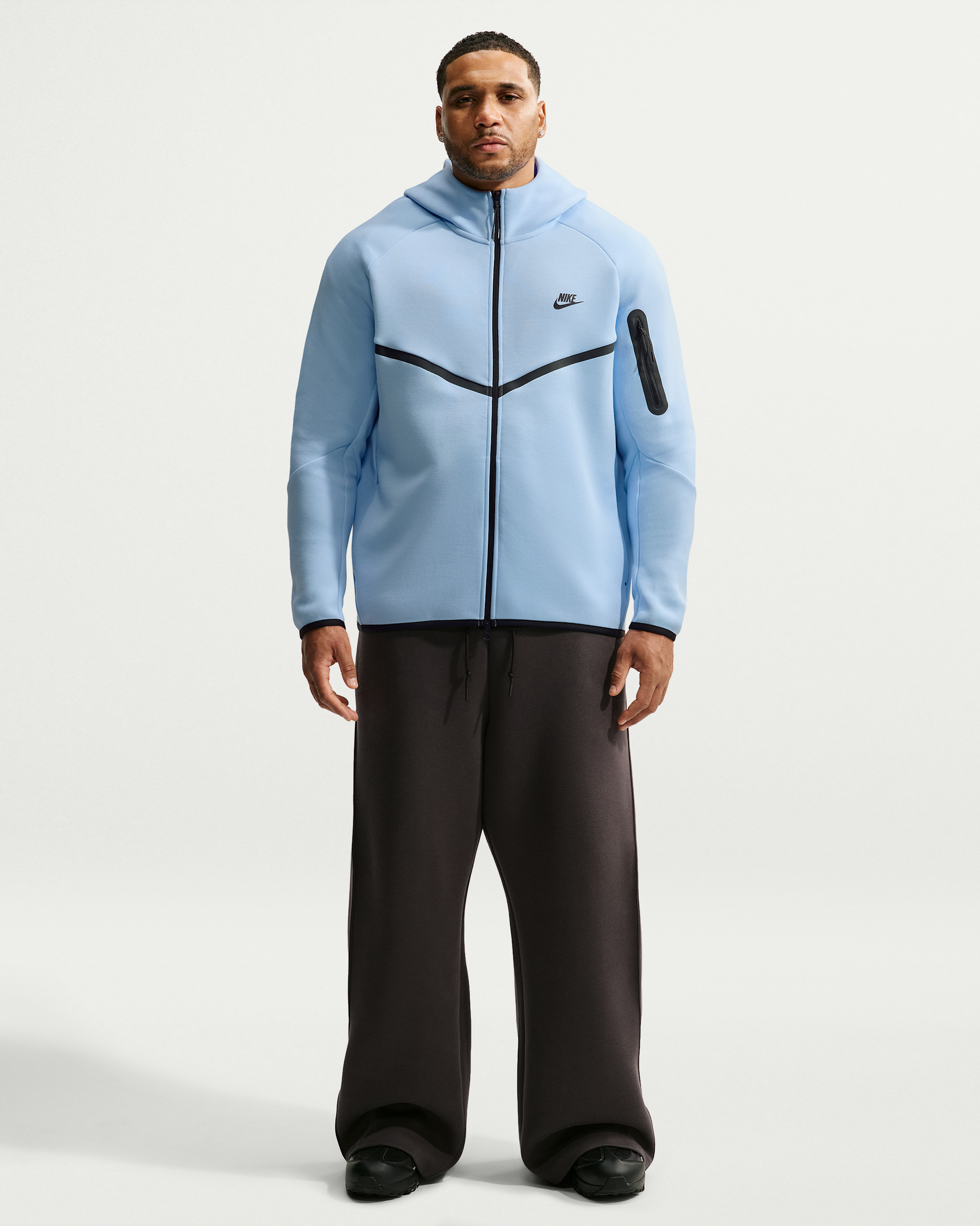 Nike Tech Men's Fleece Windrunner Full-Zip Jacket - Ice Blue/Black - View 9