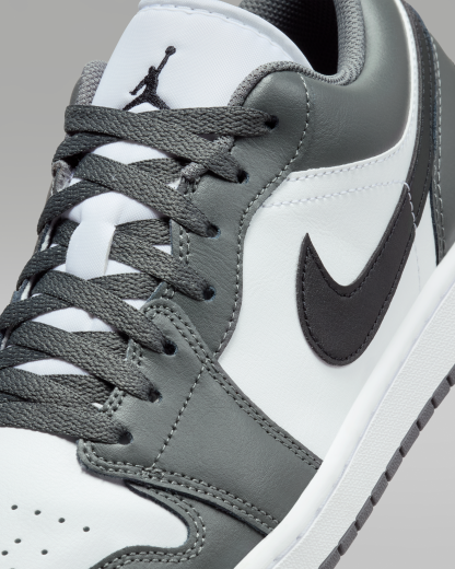 Air Jordan 1 Low Men's Shoes - White/Iron Grey/Black - View 7
