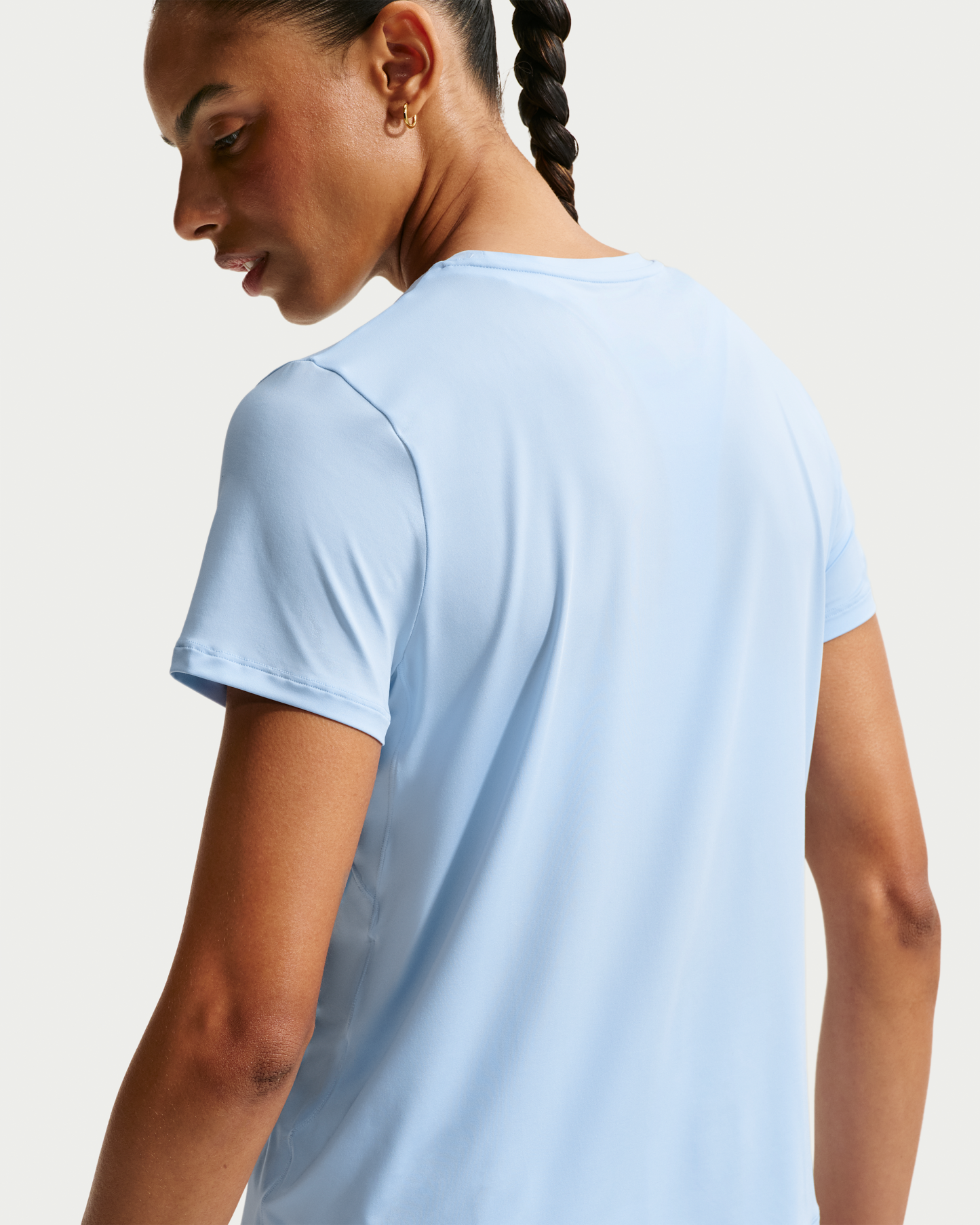 Nike One Classic Women's Dri-FIT Short-Sleeve Top - Hydrogen Blue/White - View 2