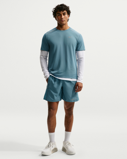 Nike Miler Men's Dri-FIT 18cm (approx.) Brief-Lined Running Shorts - Smoky Blue/Cerulean - View 1