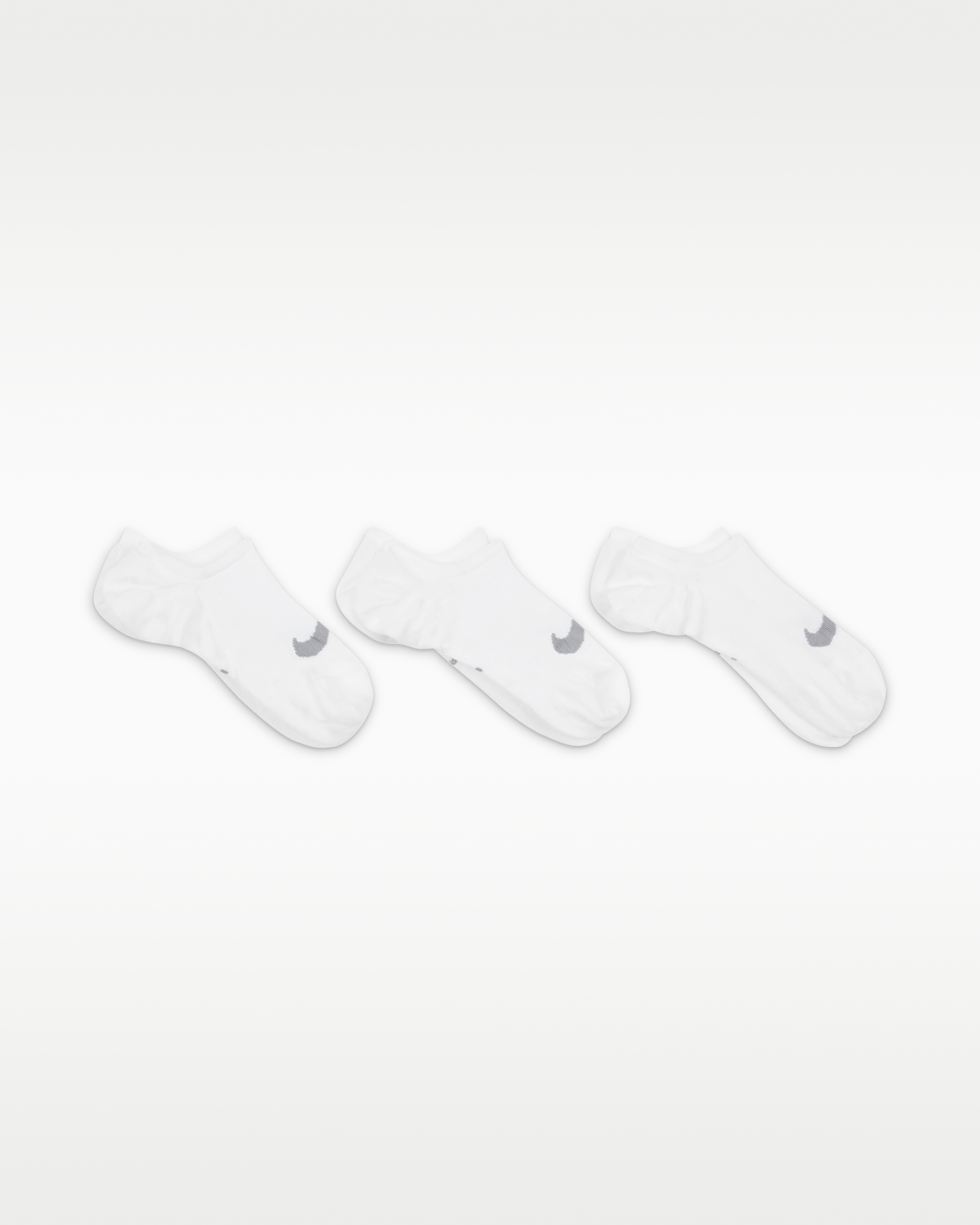Nike Everyday Plus Lightweight Women's Training Footie Socks (3 Pairs) - White/Wolf Grey - View 3
