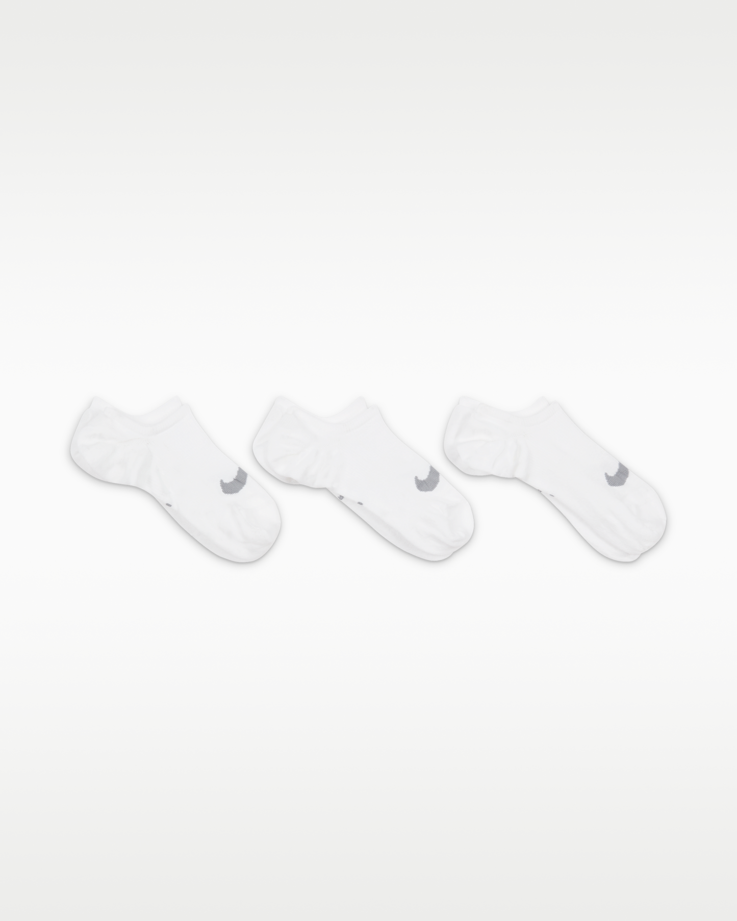 Nike Everyday Plus Lightweight Women's Training Footie Socks (3 Pairs) - White/Wolf Grey - View 3