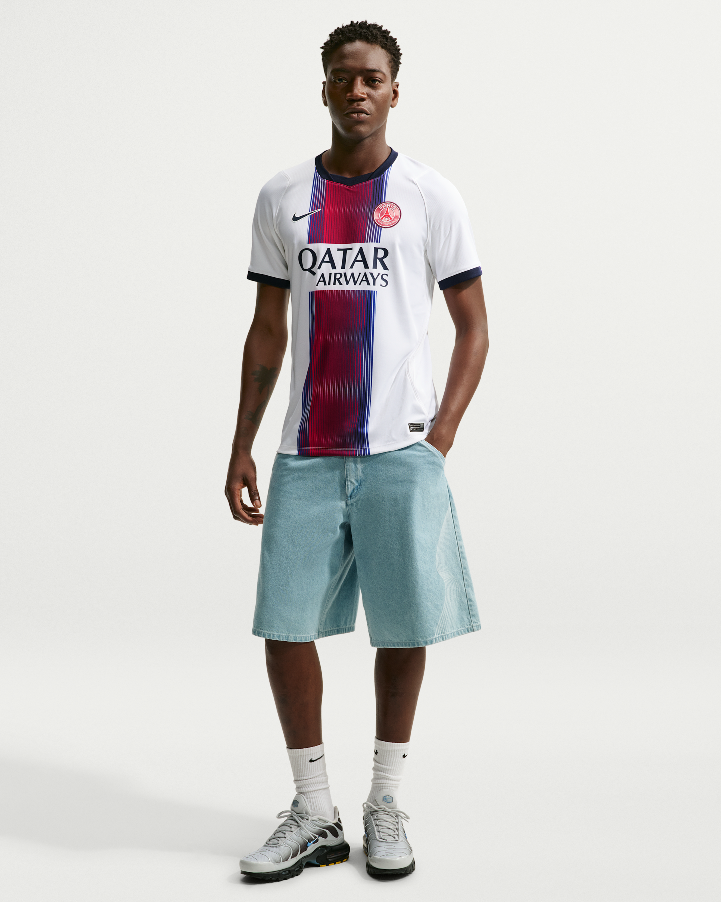 Paris Saint-Germain 2026/27 Stadium Away Men's Nike Dri-FIT Football Replica Jersey - White/College Navy/Global Red/College Navy - View 4
