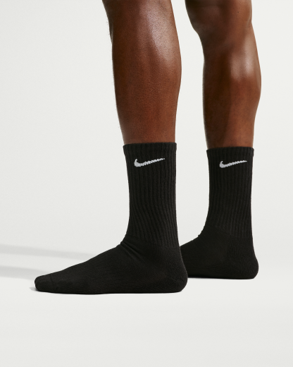 Nike Everyday Cushioned Training Crew Socks (6 Pairs) - Black/White - View 3