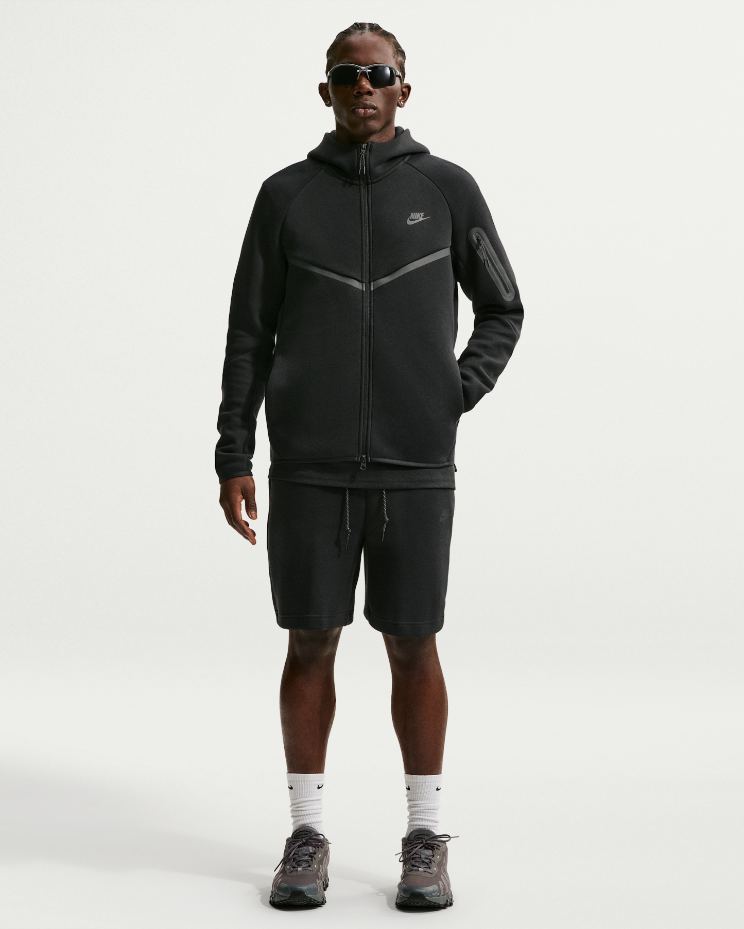 Nike Tech Men's Fleece Windrunner Full-Zip Jacket - Black/Black - View 4