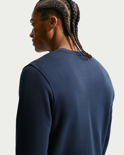 Nike Club Men's Fleece Crew - Obsidian/White - View 2