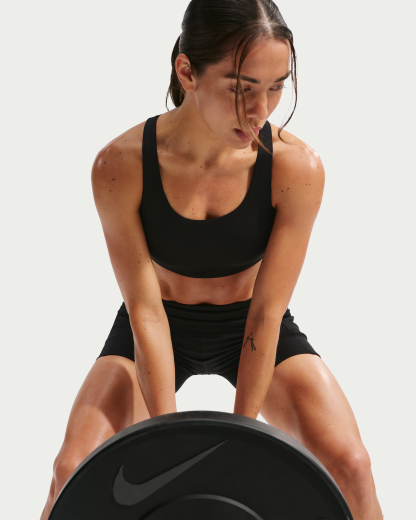Nike Rival Women's Ultrahigh-Support Padded Sports Bra - Black/Particle Beige - View 3